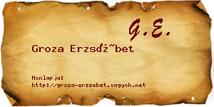 Groza Erzsébet névjegykártya